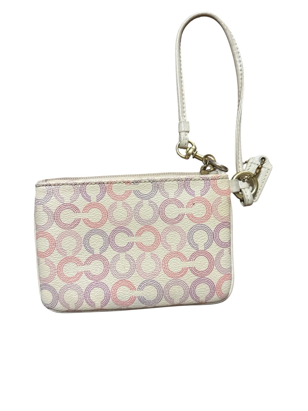 Coach Pastel Pink & Lavender Signature C Wristlet - Picture 2 of 4